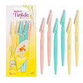 Tinkle Dermaplaning Tool 6ct, Dermaplane Razor for Women, Safe and Easy Peach Fuzz Remover, Eyebrow Trimmer with Protective Cover, Stocking Stuffers