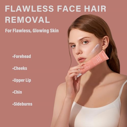 Women Facial Hair Removal Cream, 5 Min Painless Facial Depilatory Cream for Face, Chin Upper Lip Unwanted Hair Remover Cream, Sensitive Skin Hair Removal At Home, 1.69fl.oz