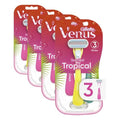 Gillette Venus Tropical Women's Disposable Razor,3 Count (Pack of 4)