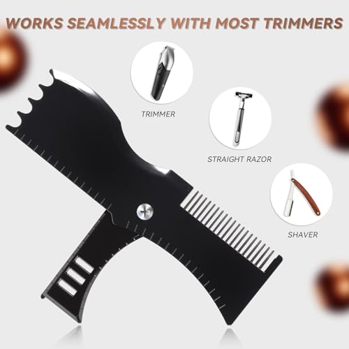 Foldable Beard Comb for Men & Styler ? Precision Grooming Tool for Multiple Beard Styles, Effortless Shaping, Use with Beard Trimmer