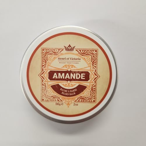 Beard Balm For Men - Moisturizing, Non-Greasy Beard Softener, Soothes and Nourish Beard and Skin, Prevents Dryness, Flaking, Dandruff, Skin Irritation, Ingrown Hairs, Handmade Beard Balm - Amande 56g