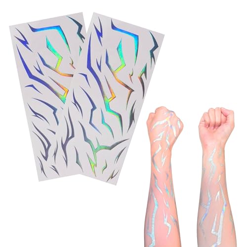 100 Dark Fantasy Demon Mark Temporary Tattoos, 4 Sheets Mystic Rune Symbol Makeup Stickers for Halloween, Cosplay, Parties, Festivals and Photo Shoots