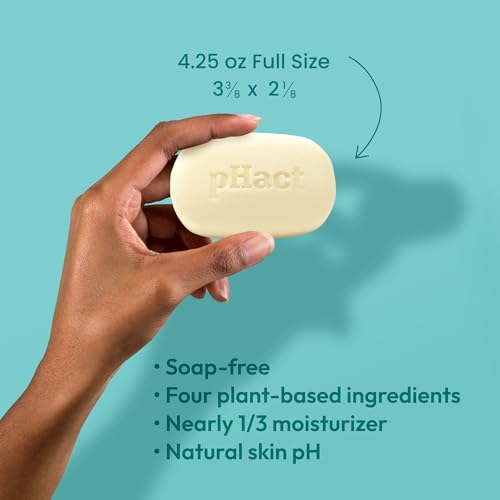 ANDREW LESSMAN pHact Moisture-Rich, Soap-Free Cleansing Bar. Natural Skin pH. Fragrance-Free. All Skin Types - Even Sensitive. Hypoallergenic. Dermatologist Tested. 6 Pack 4.25 oz each