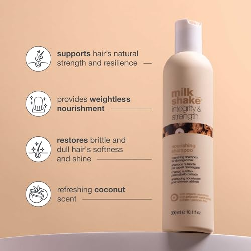 milk_shake Integrity & Strength Nourishing Shampoo | Creamy Formula with Organic Murumuru Butter & Amaranth Seed Extract for Brittle, Damaged Hair