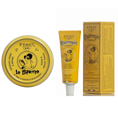 F?ret Parfumeur Le Hyalomiel Gel Moisturizer ? Rose Poudr? ? Hydrating Skincare with Organic Honey ? Soothing Gel for Dry, Cracked Hands, Feet & Skin ? Made in France ? 50ml / 1.7oz (Set)