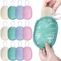 Sunnyray 12 Pcs Bath Body Exfoliating Soap Saver, Exfoliator Scrubber Pouch, Bath Loofah Sponge Body Scrubber Shower Sponge Exfoliating Mesh Pouf for Women and Men Bathing (Soft Color)