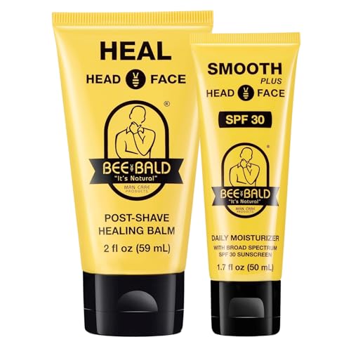 Bee Bald 2-Pack with SMOOTH PLUS Daily Moisturizer with SPF 30 and HEAL Post-Shave Healing Balm