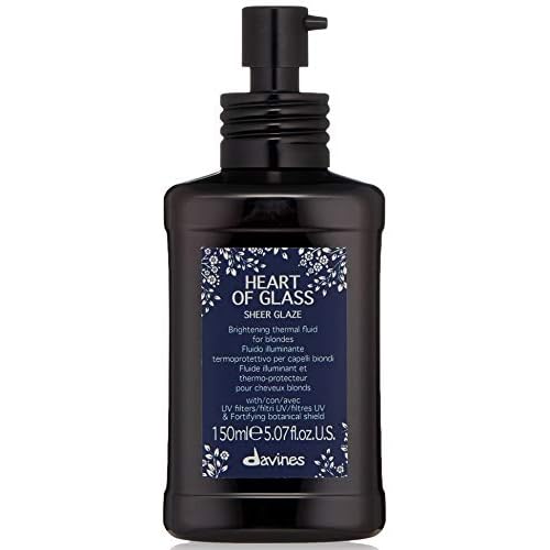 Davines Heart of Glass Sheer Glaze, Brightening Thermal Leave-In Fluid for Blonde Hair - Hydrates, Protects from UV/Heat & Adds Shine with Fortifying Botanical Shield, 5.07 Fl Oz
