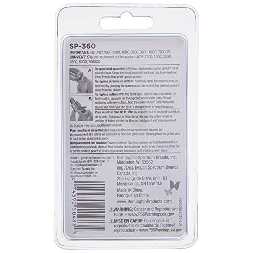 Remington SP-360 Women's Shaver Replacement Foil Screens and Cutters, Silver