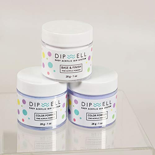 DipWell Dip Powder Nail Kit - Pastel Color Starter, Acrylic & Gel Resin Kit - Comes With Bond, Base, Activator, Sealer, Brush Softener + 3 Powder Jars