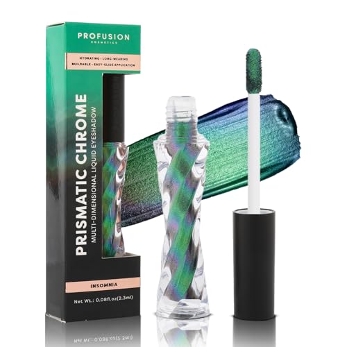 Profusion Cosmetics Liquid Eyeshadow - Prismatic Chrome 6 Stunning Shades, Intense Pigment and Lightweight Texture, Blendable & Long-Wearing Formula, Vegan & Cruelty-Free Eye Makeup (Insomnia)