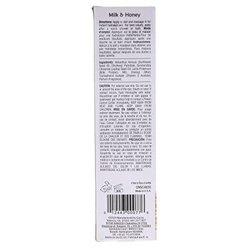 Cuccio Naturale Hydrating Dry Body Oil - Milk & Honey, Paraben-Free, 3.38 Oz