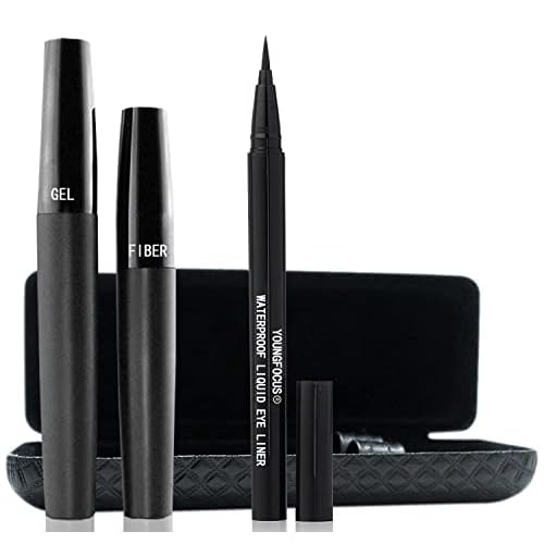 Youngfocus 3D Silk Fiber Lash Mascara, Lengthening and Thick, Volume, Long Lasting, Waterproof & Smudge-Proof, All Day Full, Long, Thick, Smudge-Proof Eyelashes-Best Gift
