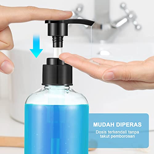 8 Pcs Plastic Pump Bottles Empty Lotion Bottle with Pump Refillable Dish Soap Dispenser Portable Hand Soap Dispenser Shampoo Lotion Container for Oil Liquid Soap(Clear,8.5 oz)