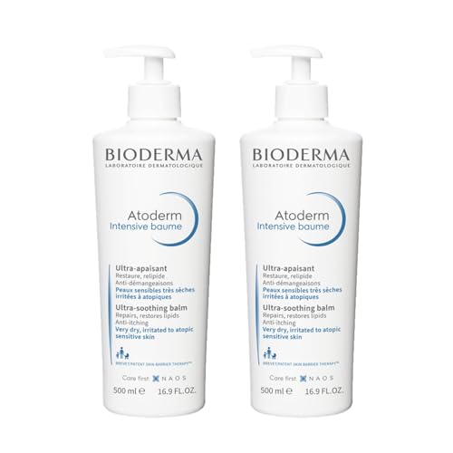 Bioderma Atoderm Intensive Balm, Hydrating Balm for Dry to Atopic Sensitive Skin, Face & Body Moisturizer with Ultra Soothing Anti-Itching Formula, Fragrance-Free, Non-Greasy & Non-Sticky for Family