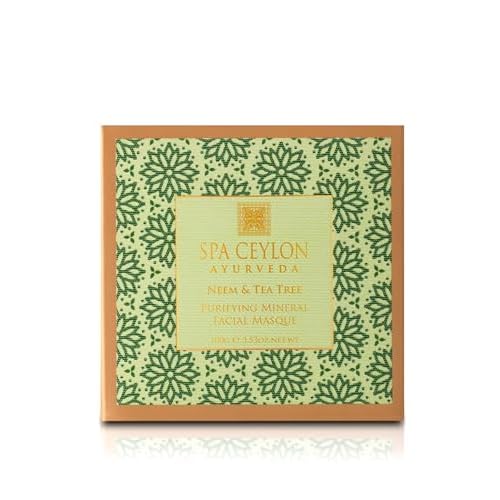 SPA CEYLON NEEM & TEA TREE Purifying Mineral Masque | cruelty-free | Vegetarian | Acne-Clearing & Pore Minimizing | Best for oily & problem skin types