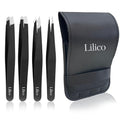 Lilico Tweezer Set, ? Stainless Steel Eyebrow Tweezers for Women & Men, Slanted & Pointed for brows and lash application