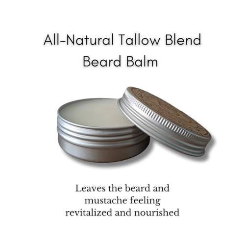 Ancient Releaf Grass-fed Beef Tallow Beard Balm, All-Natural, with Tepezcohuite, Mustache and Beard, Hydrating, Softening, 2oz. Tin, Scent: Rosemary, Cedarwood, Orange