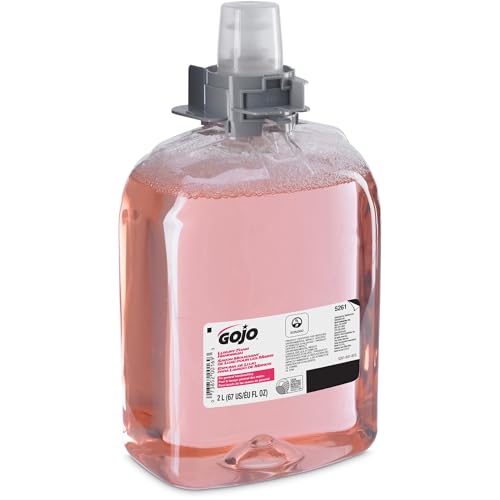 GOJO Luxury Foam Handwash, Cranberry Fragrance, EcoLogo Certified, 2000 mL Hand Soap Refill FMX-20 Push-Style Soap Dispenser (Pack of 2) - 5261-02