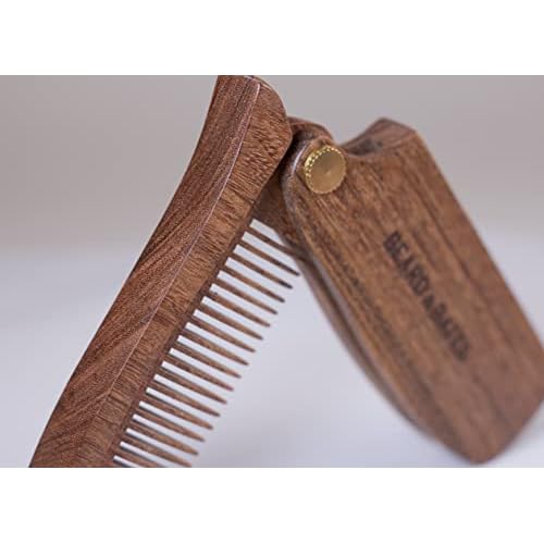 BEARD & BATES The Sandalwood Switchblade - Folding Solid Wood Beard Hair Comb | FACTORY SECONDS CLOSEOUT