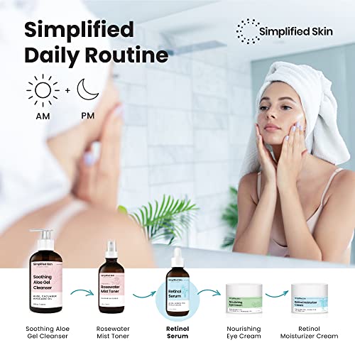 Simplified Skin Retinol Serum for Face ? 2.5% Retinol with Hyaluronic Acid ? for Acne Marks, Smoothing Fine Lines & Wrinkles ? Day & Night Anti-Aging Serum ? 2 Fl Oz