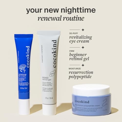 Revitalizing Eye Cream by Cocokind, Depuff & Reduce Fine Lines and Wrinkles, Cream for Firmer and Brighter Looking Eye Area, Hydrating with a Cool Metal Applicator Tip, 0.5 Fl Oz