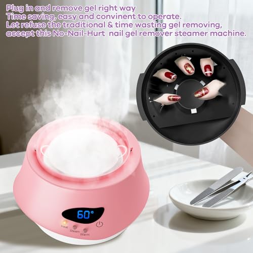50W Nail Steamer Remover, Professional Bask La Steam Pro Gel Remover, Acetone-proof Gel Nail Polish Remover Machine for Salon and Home