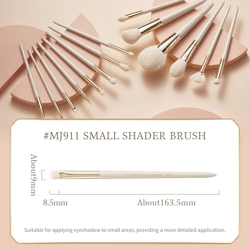 Bisque Series Small Shader Brush for Detailed Eyeshadow Application Painted Birch Handle with Soft Nylon Bristles MJ911