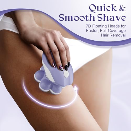 7D Electric Razors for Women: Fast & Painless Full-Body Shaver for Legs & Face ? Waterproof Ladies Hair Remover w/Light & Travel Cover ? Wet/Dry Use, Smooth Close Shaving, Gifts for Women