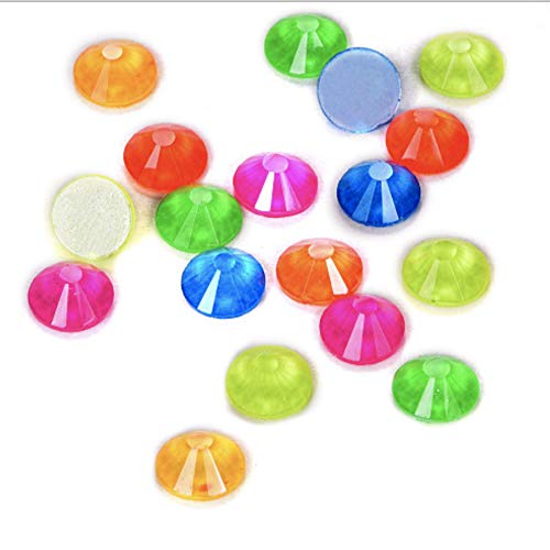 Neon Crystal Color Nail Art Size ss12 ss16 ss20 ss30 Flatback Glass Rhinestones Glue Fix (ss30 (6mm) 288 pcs, Neon Mix)