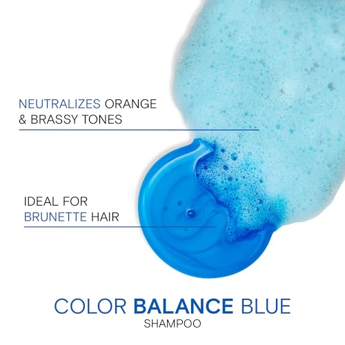 Joico Color Balance Blue Shampoo and Conditioner | For Lightened Brown Hair | Eliminate Brassy Orange Tones | Boost Color Vibrancy & Shine | Protect Against Harmful UV Radiation