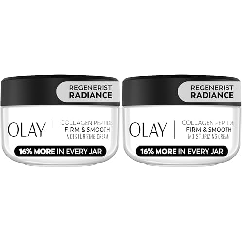 Olay Regenerist Radiance Collagen Peptide Face Moisturizer: Firm & Smooth Cream - Fragrance-Free,Hydrating,Firming,Anti-Aging & Anti-Wrinkle - 2 Oz,(Pack of 2)