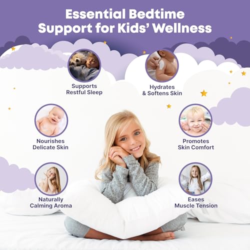 Magnesium Lotion for Kids - Bedtime Sleep & Relaxation Calming Cream with Lavender for Juniors Babies - Soothing Relief & Relaxation Baby Magnesium Topical Night Body Rub Without Melatonin