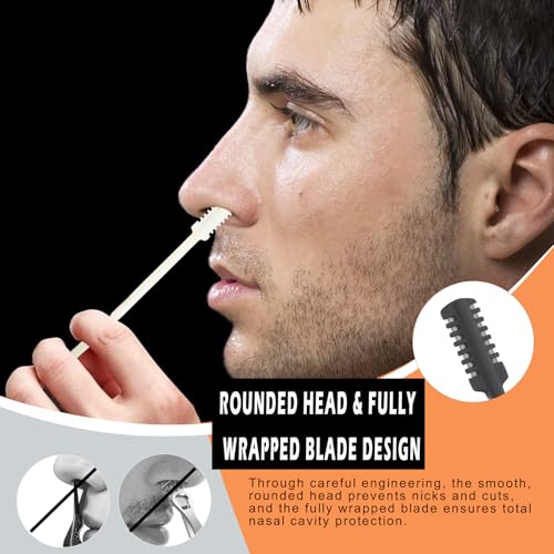 New 2026 Upgraded Staggered Blades Nose Hair Trimmer - Pain-Free & Efficient Nostril Hair Remover for Men and Women, Manual 360¡ÆRotation with Soft Cleaning Brush (3-Pack