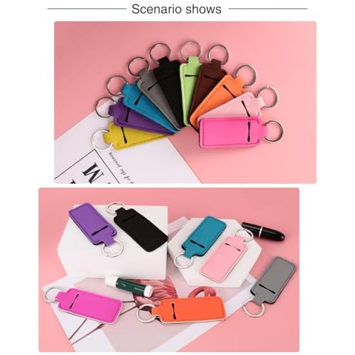 Chapstick Holder Keychain Lip Balm Holder Lipstick Sleeve Pouch Lip Gloss Holder Stocking Stuffers Gift for Women