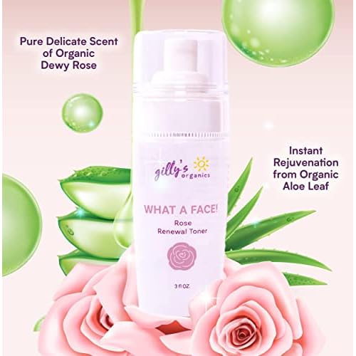 Made in USA ? Gilly¡¯s Organics Natural Rose Water Facial Toner Spray with Aloe Extract ? Hydrating & Calming Mist for All Skin Types ? 3 fl oz