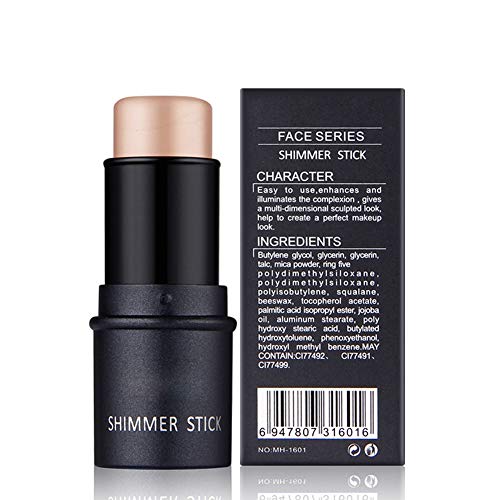 Alvinlite Highlighter Makeup Stick, Magical Halo Glow Highlighters, Contour Highlighter Stick Multi-function Face Shimmer Brightens and Shades Pencil for Face and Body 0.24fl.Oz (Brown)