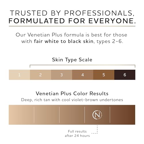 Norvell Premium Spray Tan Solution Venetian Plus 8 fl oz ? Professional Sunless Tanning Formula for Deep Natural Bronze Glow, Streak-Free, Fast-Drying, Long-Lasting Color