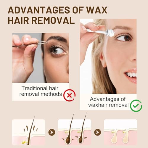 FONESO Nose Wax Kit, Mini Wax Warmer for Eyebrow Ear Hair Removal with Silicone Bowl (Small)