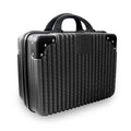 14 Inch Portable Makeup Travel Case Hand Luggage, Pressure-proof Carrying Makeup Case Suitcase with Elastic Band, Small Hard Case Toiletry Bag for Travel Camping Women Girl-Black