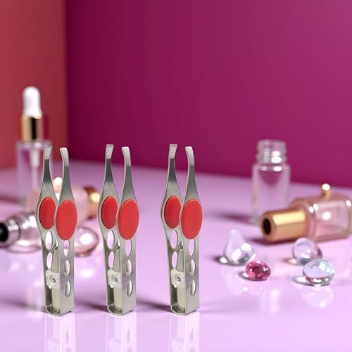 3Pcs Silver Tweezer With LED Light For Hair Removal Makeup Tool Eyebrow Eyelash for Women Facial Hair, Lash Trimmer, Hair Tweezers, Ingrown For Tweezer, Tweeze, Women's Hair Removal Tweezers