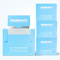 Takeoff Face Towels, 10"¡¿12" XL Face Disposable + Compostable, Ultra Soft Makeup Remover Dry Wipes, Thick Face Towel w/Dual Texture For All Skin Types incl. Sensitive, 50 Count x 4 Pack (200 total)