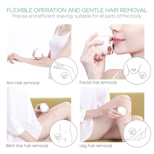 Electric Shaver for Women 3D Floating Blade Rotary Razor Hair Remover for Arms, Legs and Underarms Rechargeable Portable and Safe Wet and Dry Use ES300