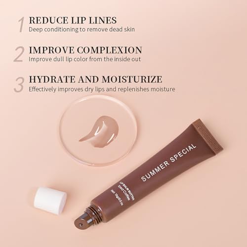 5-Color Summer Special Lip Balm Butter-Shea Butter & Avocado Oil Formula, Lightweight & Non-Sticky, 5 Trending Shades (Vanilla/Mint/Iced Coffee/Cake/Guava), Soften Dry and Lip Care, Gift Box for Teens