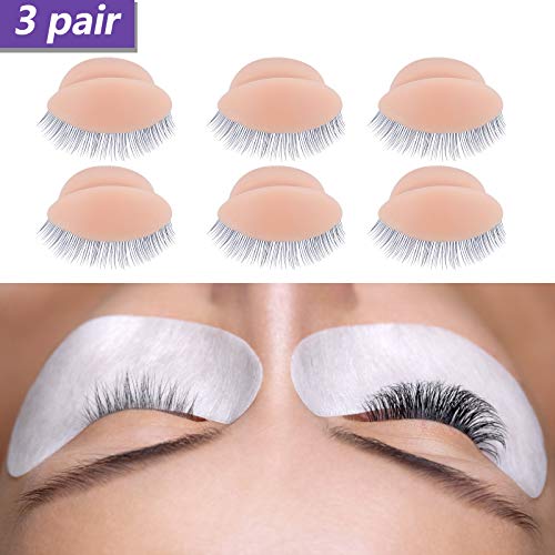 6 Pairs Replacement Eyelids for Mannequin Head - Removable Realistic With Eyelashes for Eyelash Training Practice Makeup Extensions