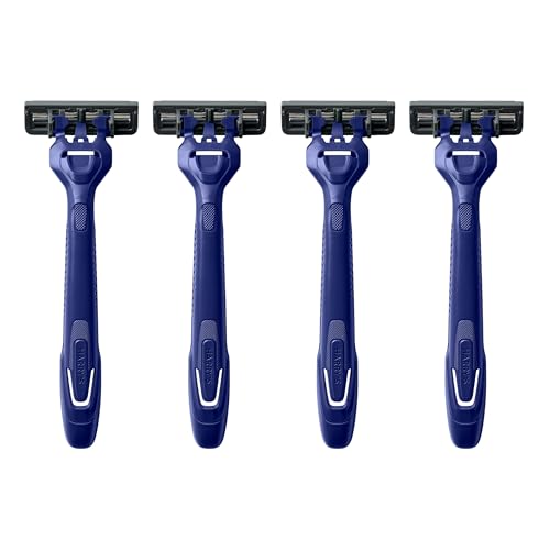 Harry's Men's Disposable Razors, 3-Blade Razors with Lubricating Strip and Pivoting Head, 4 Count (Pack of 3)