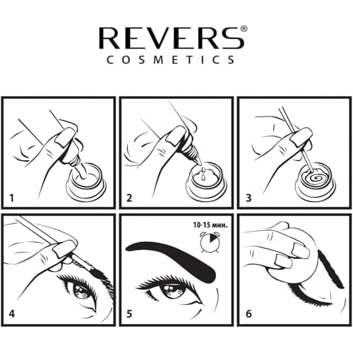 Revers Cream Hair Dye with Argan Oil and Castor Oil, Eyelash and Eyebrow tint , Black Color