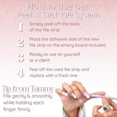 Tammy Taylor 100 Grit Acrylic Finger Nail Files for Women, 100/180 Limas para U?as & Emery Boards for Nails, Professional Manicure Tools, Salon Art Supplies & Accessories, Disposable Fingernail File