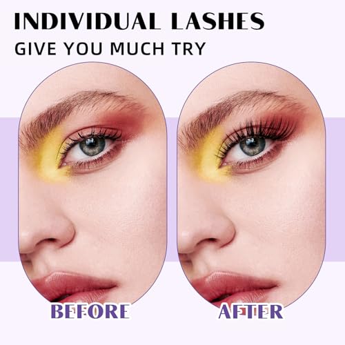 Lash Extension Kit for Beginners 280pcs Eyelash Extension Kit 30D 9-16 Mixed Lash Clusters Kit D Curl Lash Kit with Lash Bond and Seal Individual Lashes Kit DIY (KIT,30D-D-9-16MIX)