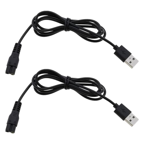 eMagTech 2Pcs 5V Shaver Trimmer USB Charger Cable Replacement Part Compatible with Brio Beardscape Hair Shaver Trimmer Power Cord and Other Shaving Tools